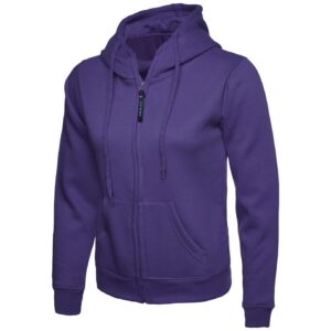 Uneek UC505 Ladies Classic Full Zip Hooded Sweatshirt - Pink