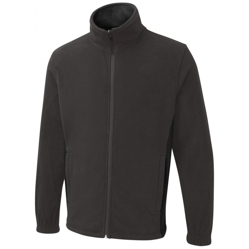 Uneek UC617 Two Tone Full Zip Fleece Jacket - Charcoal/Black