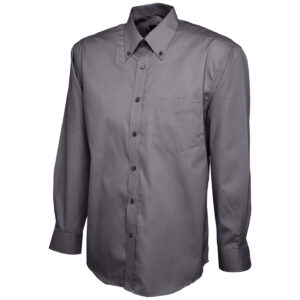 Uneek UC701 Mens Pinpoint Oxford Full Sleeve Shirt - Black