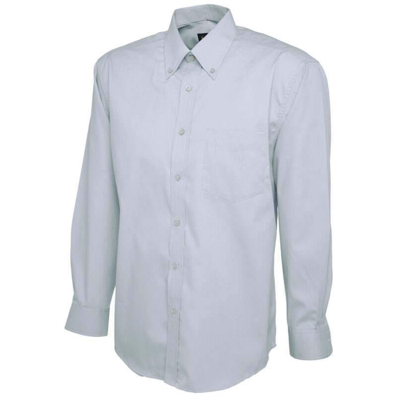 Uneek UC701 Mens Pinpoint Oxford Full Sleeve Shirt - Light Blue