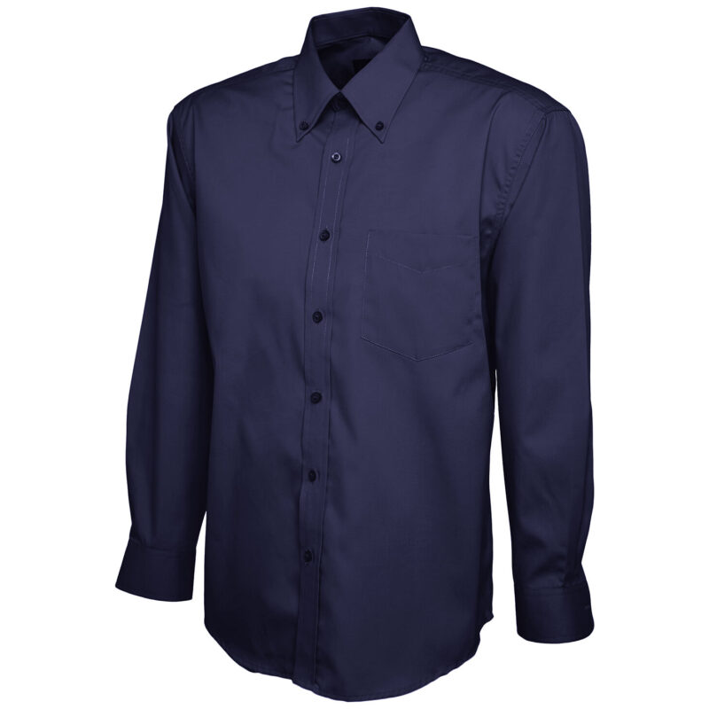 Uneek UC701 Mens Pinpoint Oxford Full Sleeve Shirt - Navy