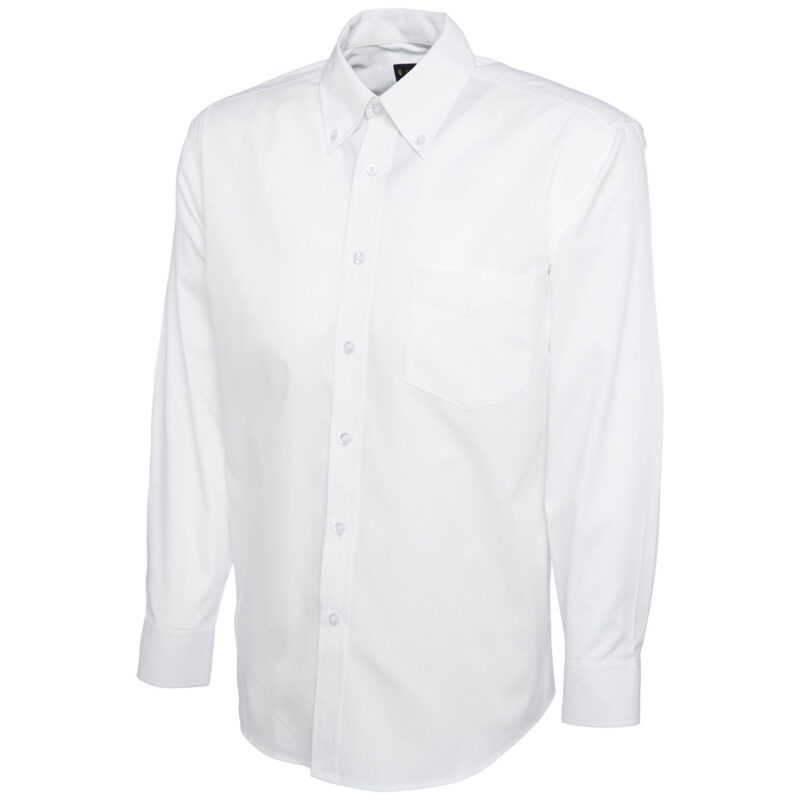 Uneek UC701 Mens Pinpoint Oxford Full Sleeve Shirt - White