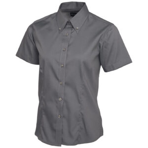 Uneek UC704 Ladies Pinpoint Oxford Half Sleeve Shirt - Black