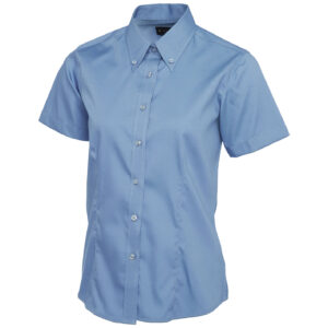Uneek UC704 Ladies Pinpoint Oxford Half Sleeve Shirt - Black
