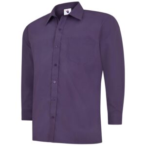 Uneek UC709 Mens Poplin Full Sleeve Shirt - Pink