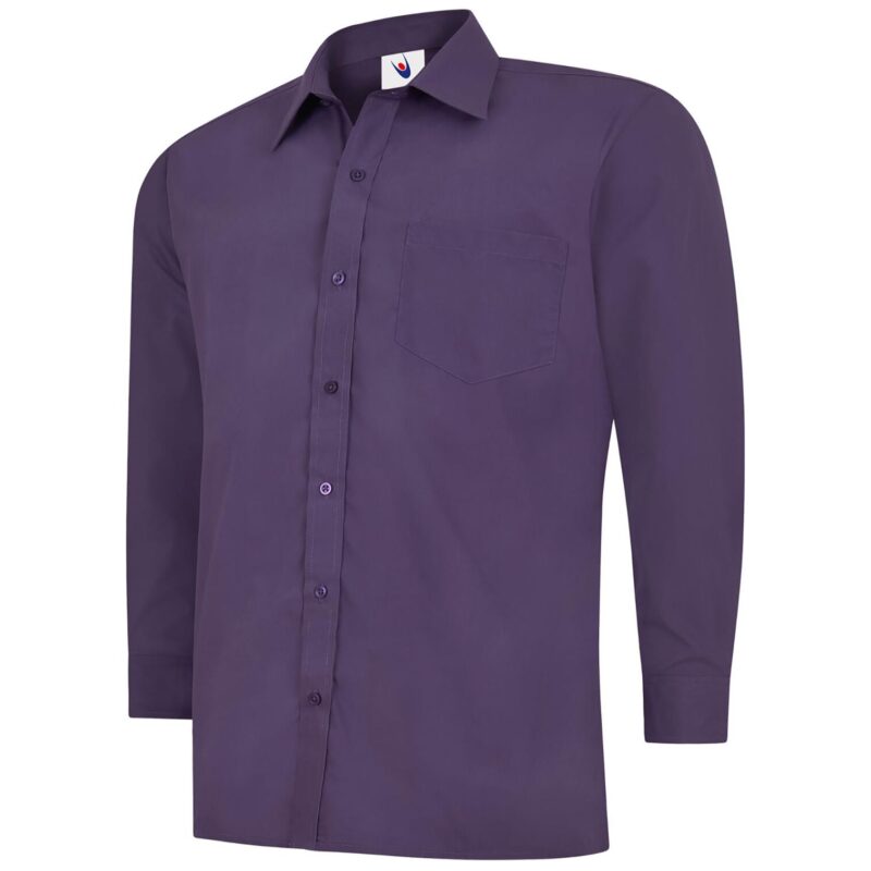 Uneek UC709 Mens Poplin Full Sleeve Shirt - Purple