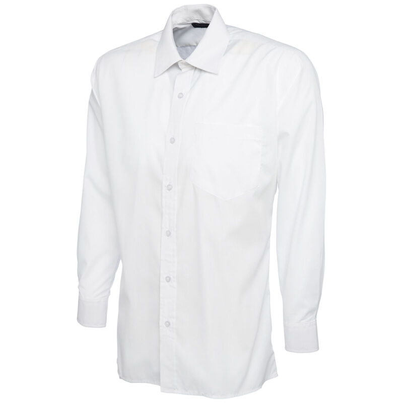 Uneek UC709 Mens Poplin Full Sleeve Shirt - White