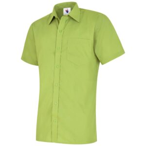 Uneek UC710 Mens Poplin Half Sleeve Shirt - Red