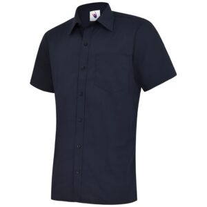 Uneek UC710 Mens Poplin Half Sleeve Shirt - Red
