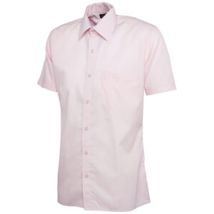 Uneek UC710 Mens Poplin Half Sleeve Shirt - Red