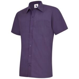Uneek UC710 Mens Poplin Half Sleeve Shirt - Red