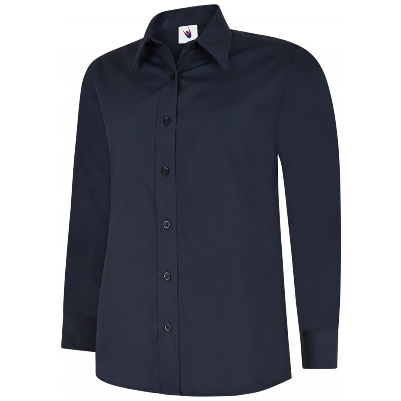 Uneek UC711 Ladies Poplin Full Sleeve Shirt - Navy