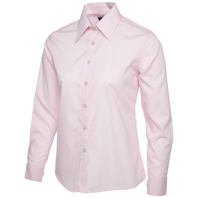 Uneek UC711 Ladies Poplin Full Sleeve Shirt - Pink