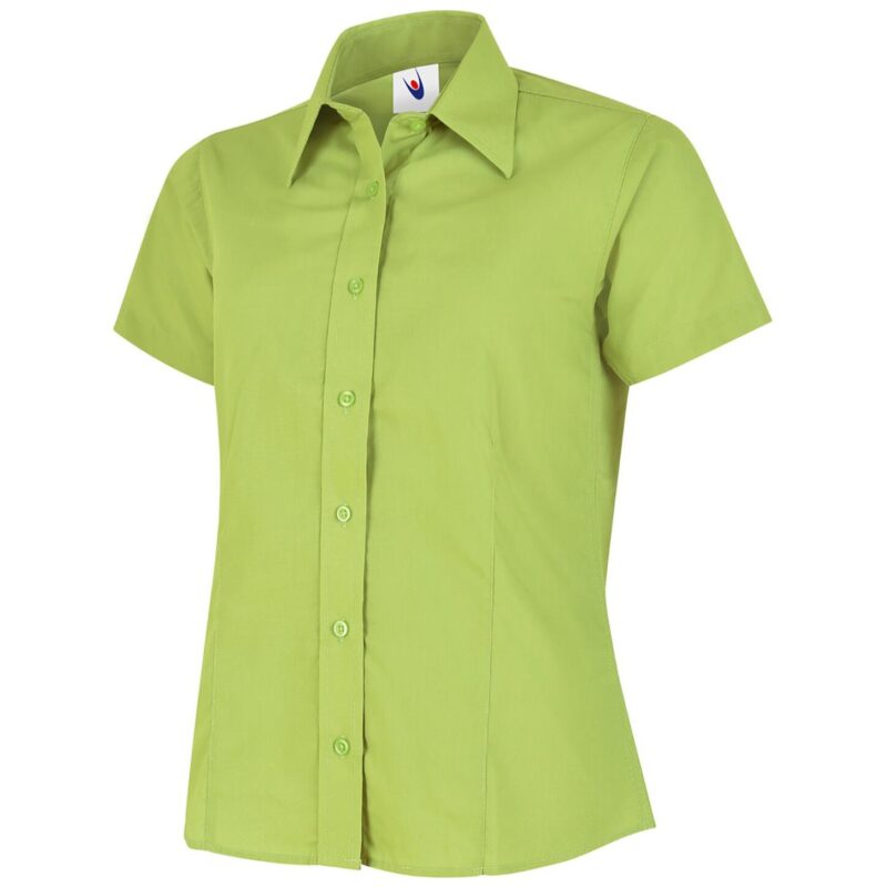 Uneek UC712 Ladies Poplin Half Sleeve Shirt - Lime