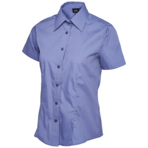 Uneek UC712 Ladies Poplin Half Sleeve Shirt - White