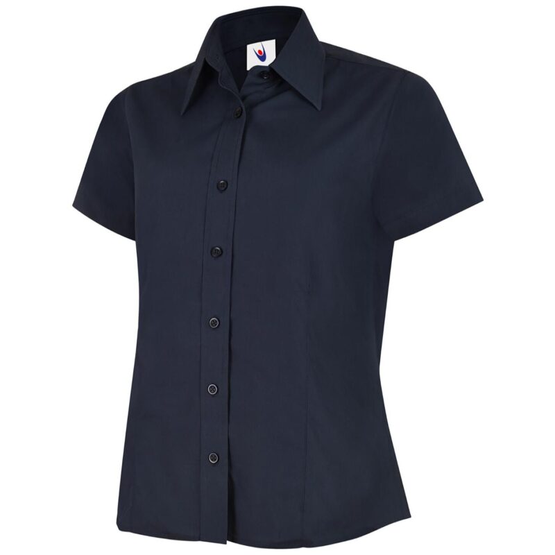 Uneek UC712 Ladies Poplin Half Sleeve Shirt - Navy