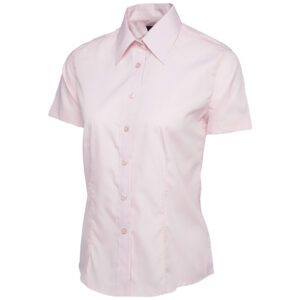 Uneek UC712 Ladies Poplin Half Sleeve Shirt - White