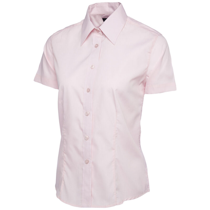 Uneek UC712 Ladies Poplin Half Sleeve Shirt - Pink