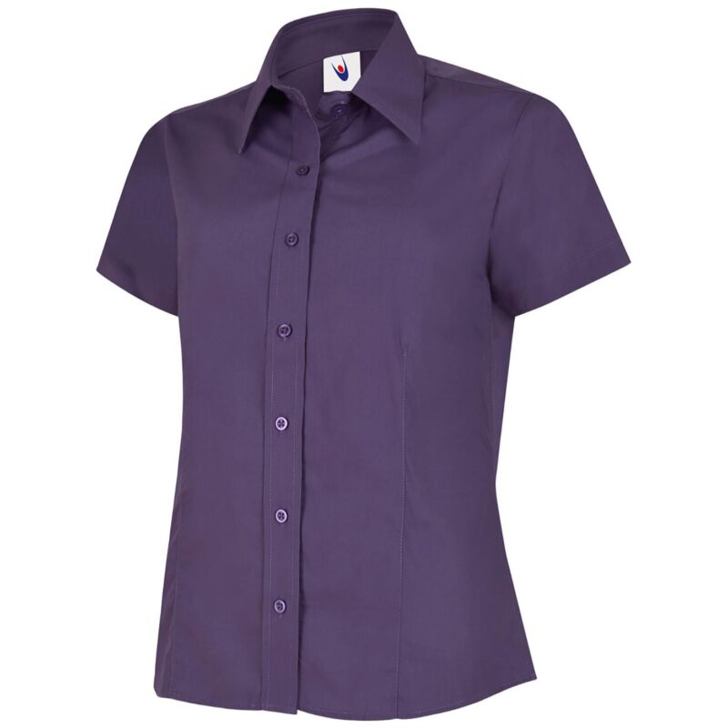 Uneek UC712 Ladies Poplin Half Sleeve Shirt - Purple