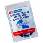 detectable corded ear plugs in plastic pouch