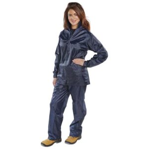 navy waterproof nylon suit