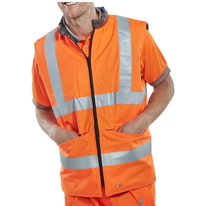 hi vis reversible body warmer