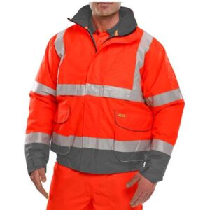 hi vis red and grey bomber jacket