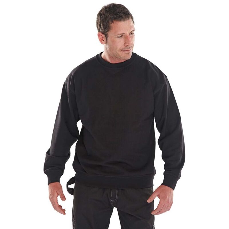 click premium polycotton sweatshirt in black