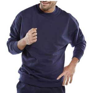 click premium polycotton sweatshirt in navy