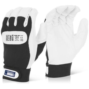 Click white drivers gloves with velcro cuff