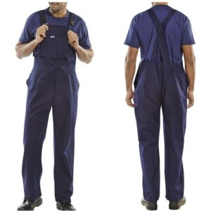 click workwear bib and brace in navy