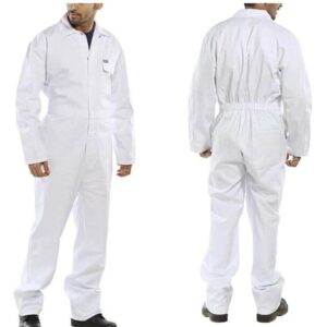click workwear cotton drill boilersuit in white
