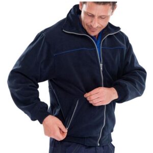 click workwear endeavour fleece zip-up jacket in navy