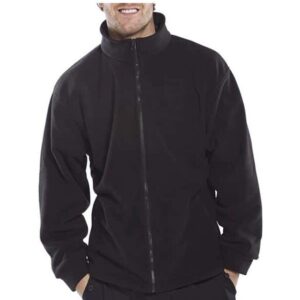 click workwear fleece zip-up jacket in black