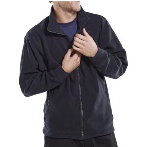 click workwear fleece zip-up jacket in navy