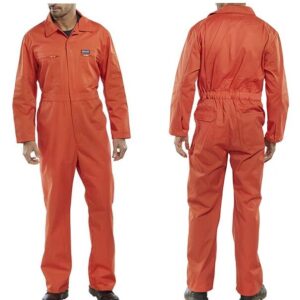 click workwear heavy duty boiler suit in orange