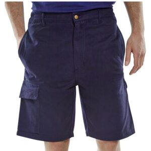 click workwear shorts in navy front shot
