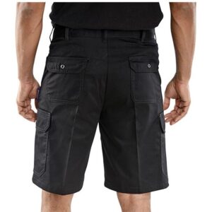 click workwear combat shorts in black reverse