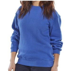 click workwear polycotton sweatshirt in royal blue