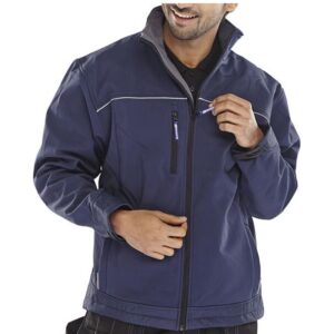 click workwear softshell jacket in navy