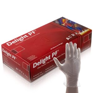 Aurelia Delight Clear Disposable Vinyl Gloves - Powder Free