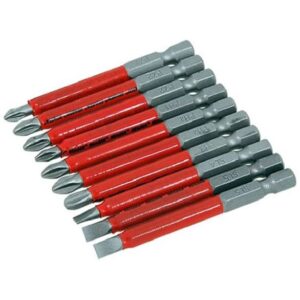 Neilsen 10pc 70mm Chromium Vanadium Non-Slip Screwdriver Bits