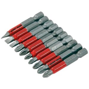 Neilsen 10pc 50mm Chromium Vanadium Non-Slip Screwdriver Bits