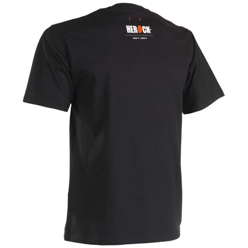 herock anubis slogan 'we work hard' tshirt in black reverse