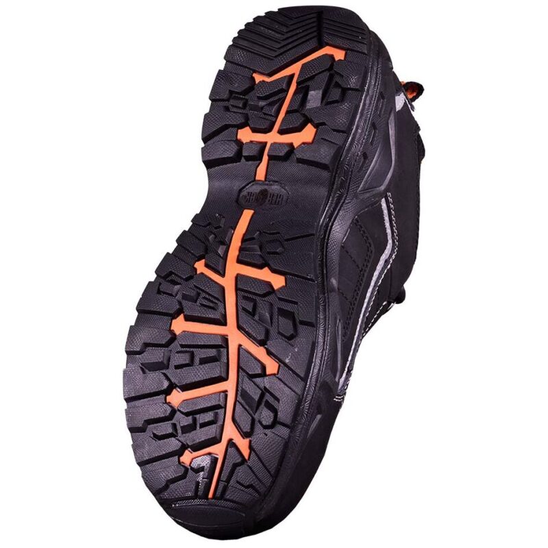 herock metron safety shoes black and orange sole