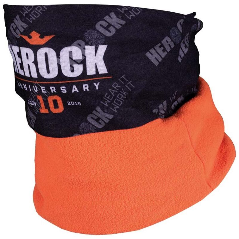 herock logo printed neck gaiter close up