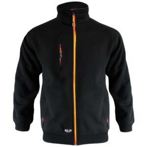 herock othello sweater in black with orange zip