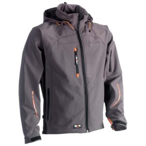 herock poseidon softshell zip-front jacket in grey