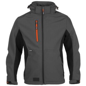 herock trystan zip-front jacket in grey and black