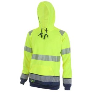 hi vis yellow and navy hoodie